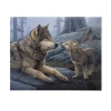 Stupell Industries Wolf & Cub Woodland Forest Canvas Art In Gray
