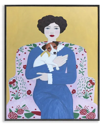 Stupell Industries Woman & Dog On Armchair Framed Giclee Art In Multi