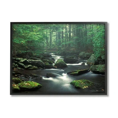 Stupell Industries Woodland Creek Landscape Canvas Wall Art Design By Patrick Zephyr In Midnight Black Framed Giclee