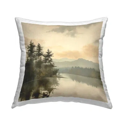 Stupell Industries Woodland Lake Reflection Decorative Printed Throw Pillow By Irena Orlov In Green;beige