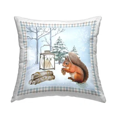 Stupell Industries Woodland Squirrel Winter Snowflakes Printed Throw Pillow Design By Nd Art