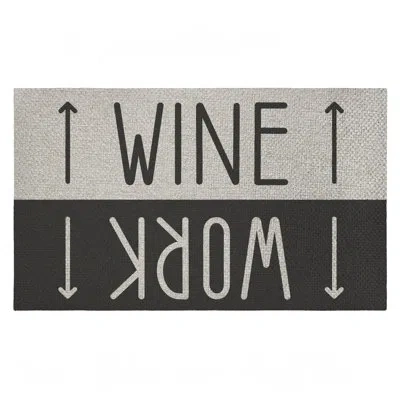 Stupell Industries Work & Wine Outdoor Door Mat, Design By Lil' Rue, 30" In Work & Wine Welcome
