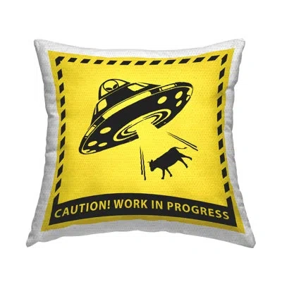 Stupell Industries Work In Progress Ufo Printed Outdoor Throw Pillow Design By Ziwei Li In Yellow