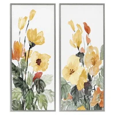 Stupell Industries Yellow Spring Flowers 2 Pieces By Lanie Loreth In Multi
