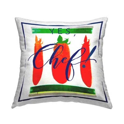 Stupell Industries Yes Chef Canned Goods Outdoor Printed Pillow By Graffitee Studios In Green