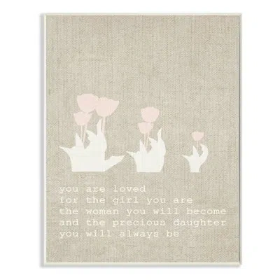 Stupell Industries You Are Loved Daughter Flowers Wall Plaque In Neutral