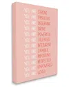Stupell Industries You Are Positivity Phrases Pastel Pink Red Typography Stretched Canvas Wall Art By Jj Des In Pink