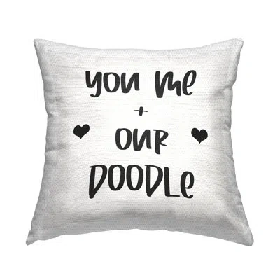 Stupell Industries You Me & Doodle Dog Breed Family Phrase Outdoor Printed Pillow By Daphne Polselli In Black