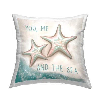 Stupell Industries You Me & Sea Romantic Starfish Beach Shore Printed Throw Pillow Design By Elizabeth Tyndall In Star 2