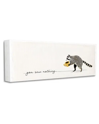 Stupell Industries You Saw Nothing Phrase Animal Humor Raccoon Coffee Stretched Canvas Wall Art By Victoria In Off-white