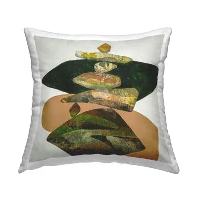 Stupell Industries Zen Stacked Rocks Shapes Printed Throw Pillow Design By Ruth Fromstein