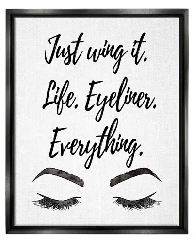 Stupell Just Wing It Eyeliner Makeup Phrase Framed Floater Canvas Wall Art By Amanda Greenwood