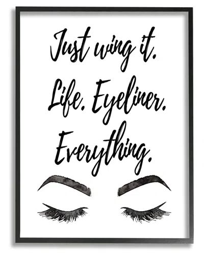 Stupell Just Wing It Eyeliner Makeup Phrase Framed Giclee Wall Art By Amanda Greenwood
