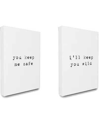 Stupell Keep Me Safe Keep You Wild Typography 2pc Canvas Wall Art Set By Lulusimonstudio