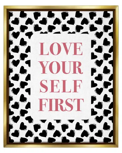 Stupell Love Yourself First Phrase Framed Floater Canvas Wall Art By Martina Pavlova