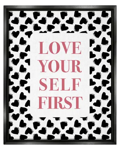 Stupell Love Yourself First Phrase Framed Floater Canvas Wall Art By Martina Pavlova