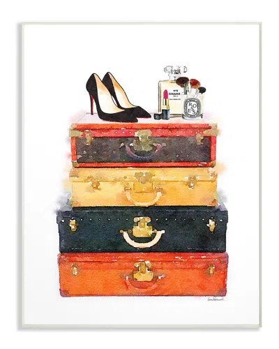 Stupell Luggage Stack Shoes And Makeup By Amanda Greenwood