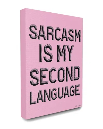 STUPELL STUPELL LULUSIMONSTUDIO PINK AND BLACK SARCASM IS MY SECOND LANGUAGE