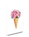 Stupell Minimal Icecream Cone With Pink Peonies