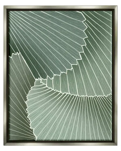 STUPELL MODERN ABSTRACT PATTERNED LEAVES FRAMED FLOATER CANVAS WALL ART BY ZIWEI LI