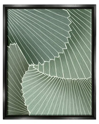 STUPELL MODERN ABSTRACT PATTERNED LEAVES FRAMED FLOATER CANVAS WALL ART BY ZIWEI LI