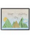 Stupell Never Stop Exploring Mountain Collage Blue By Daphne Polselli Framed Art