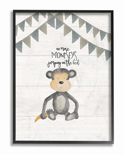 Stupell No Monkeys Jumping By Jo Moulton Framed Art