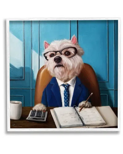 Stupell Office Worker Terrier Dog Framed Giclee Wall Art By Lucia Heffernan