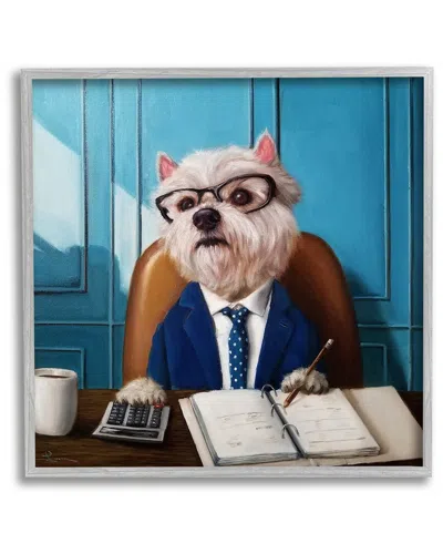 Stupell Office Worker Terrier Dog Framed Giclee Wall Art By Lucia Heffernan