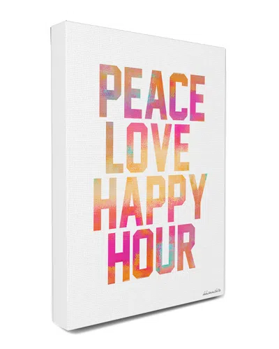Stupell Peace, Love, Happy Hour' Glam Canvas Wall Art By Lulusimonstudio
