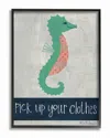 Stupell Pick Up Your Clothes Seahorse By Katie Doucette Framed Art