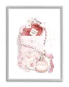 Stupell Pink Designer Bag With Chic Florals Paint Splatter Wall Art