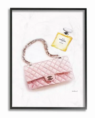 Stupell Pink Purse Gold Perfume Glam Fashion Watercolor Wall Art