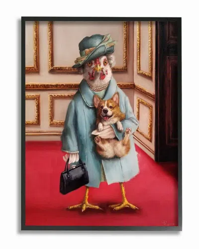 Stupell Queen Chicken With Corgi Regal Animal Humorwall Art