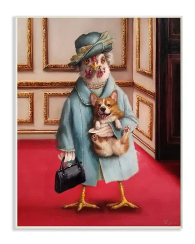 Stupell Queen Chicken With Corgi Regal Animal Humorwall Art