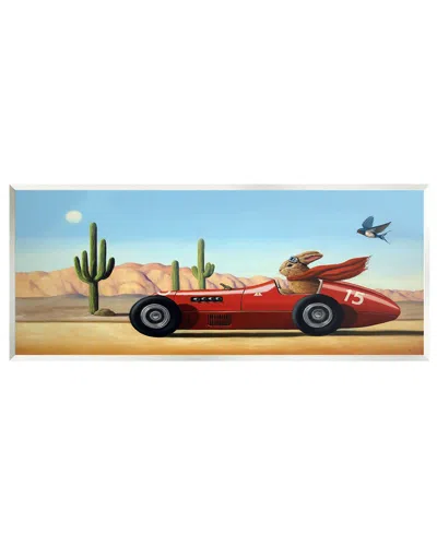 Stupell Race Car Bunny Driving Desert Canyon Framed Giclee Wall Art By Lucia Heffernan