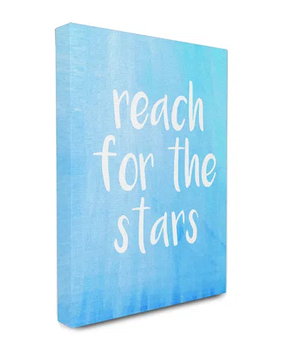 STUPELL STUPELL REACH FOR THE STARS BLUE AND WHITE CANVAS WALL ART BY LULUSIMONSTUDIO