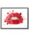 Stupell Red Lips Watercolor Splash By Amanda Greenwood Framed Art