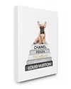 Stupell Relaxed Puppy Resting On Chic Women's Fashion Book Wall Art In White