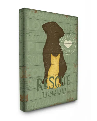 Stupell Rescue Them All Dog And Cat Silhouette