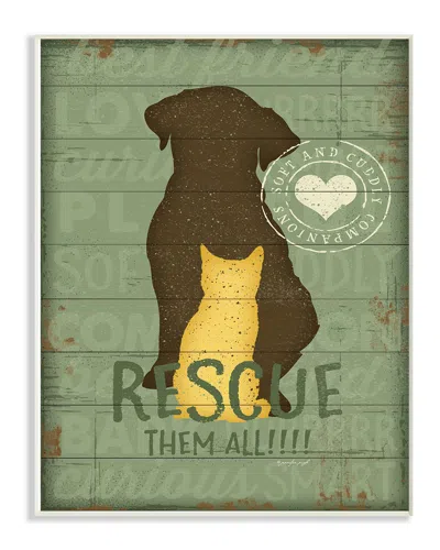 Stupell Rescue Them All Dog And Cat Silhouette By Jennifer Pugh