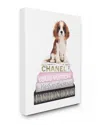Stupell Resting Spaniel Puppy And Iconic Fashion Book Wall Art In White