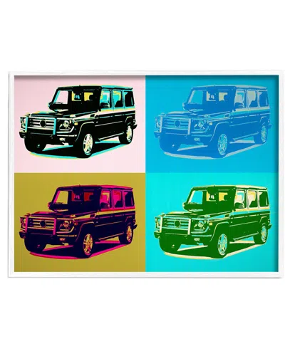STUPELL RETRO POP VINTAGE UTILITY SAFARI TRUCK BLUE PINK BY DANIEL SPROUL WALL ART