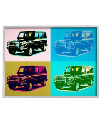 STUPELL RETRO POP VINTAGE UTILITY SAFARI TRUCK BLUE PINK BY DANIEL SPROUL WALL ART