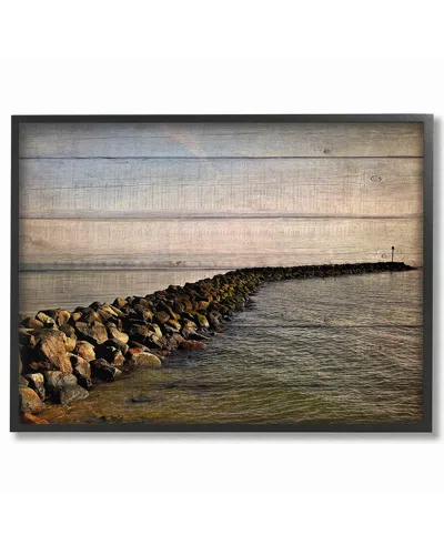 Stupell Rock Path Ocean Plank Photography By Kimberly Allen Framed Art