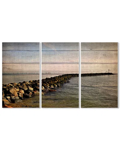 Stupell Rock Path Ocean Planked Look Photography By Kimberly Allen