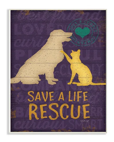 Stupell Save A Life Rescue Dog And Cat Silhouette By Jennifer Pugh
