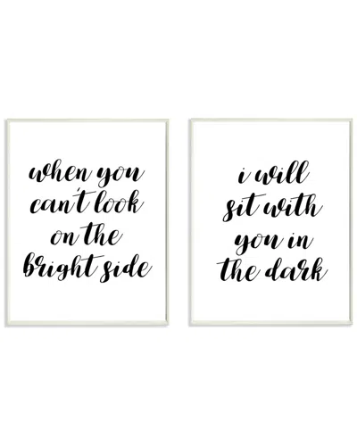 Stupell Sit With You In The Dark 2pc Set By Lulusimonstudio In White