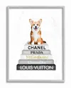 Stupell Smiling Corgi Puppy On Glam Fashion Icon Book Wall Art In White