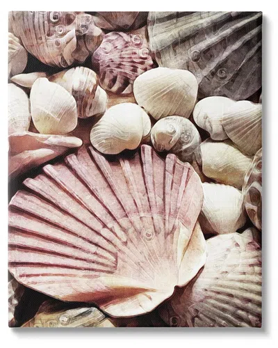 Stupell Stacked Coastal Seashells Canvas Wall Art By Ashley Aldridge